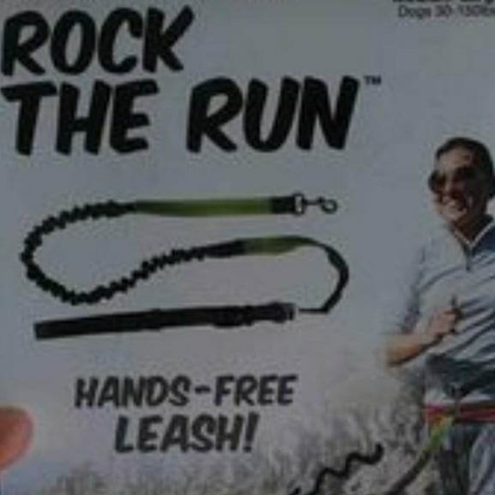 Hands free dog leash that has a bungee around the waist